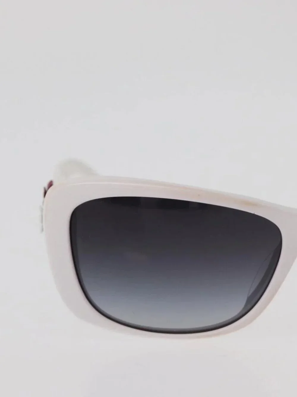 CHANEL Camelia Sunglasses Plastic White 5186-A CC Auth 176109A